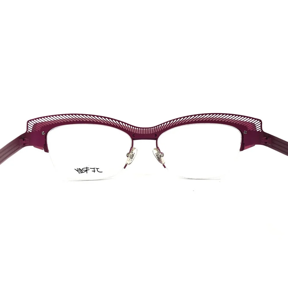 J.F. Rey Eyeglasses Frames JF2574 8085 Purple Pink Cat Eye Half Rim 54-17-136